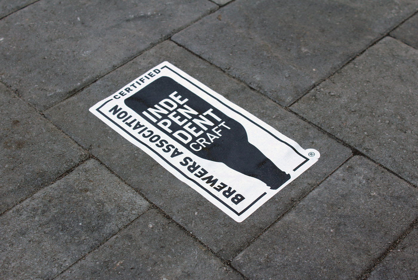 Brewery Floor Decal on Concrete Paver Stones