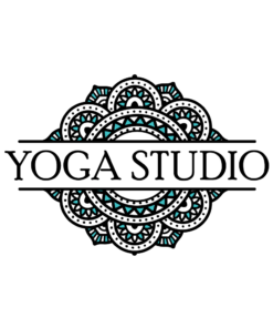 Option 2: Horizontal mandela-style yoga logo, light background variation