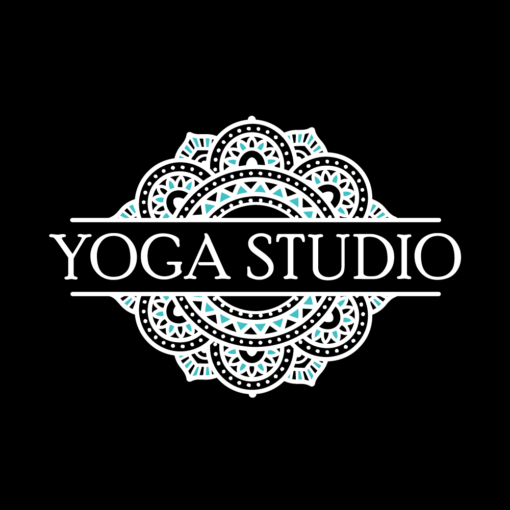 Option 2: Horizontal mandela-style yoga logo, dark background variation